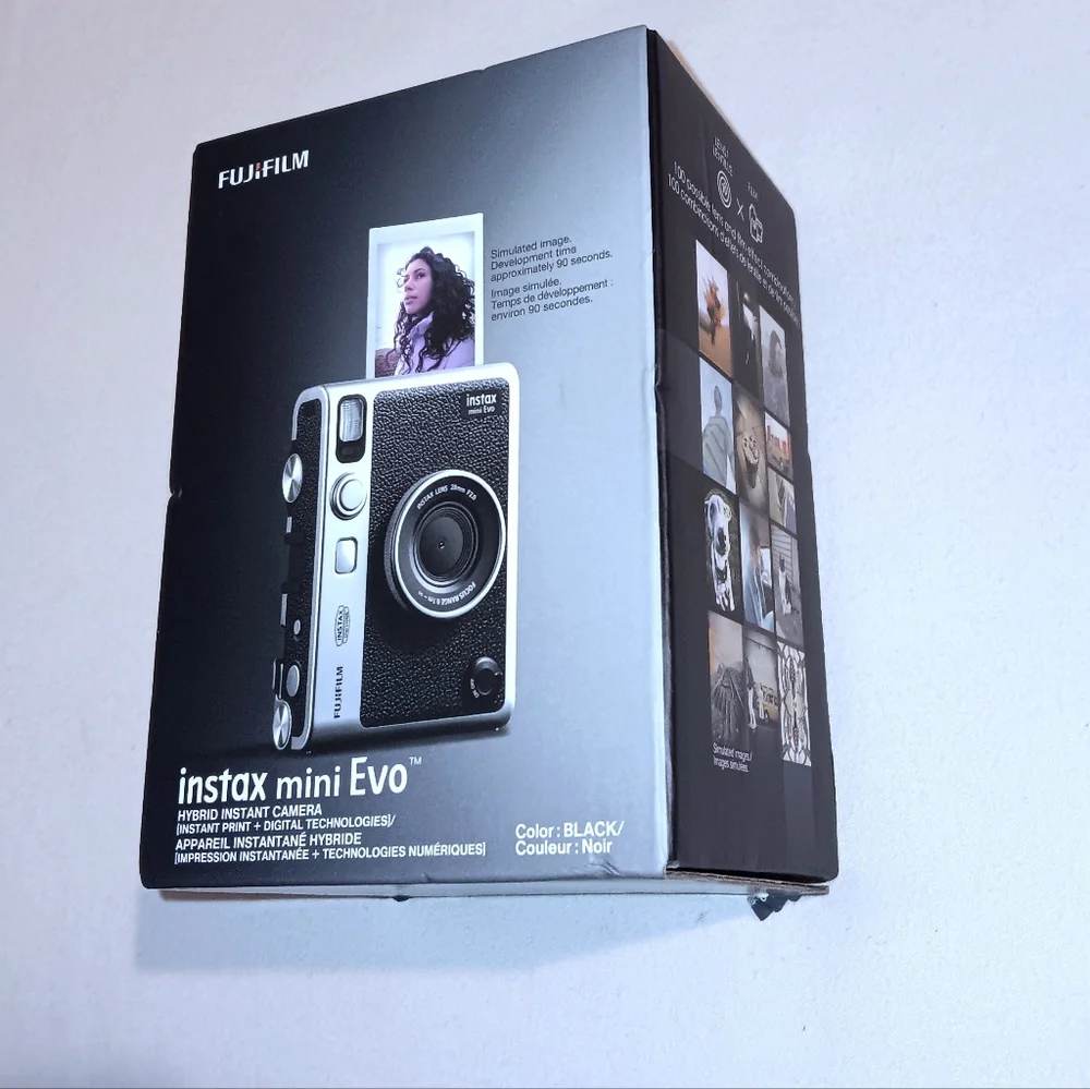 Fujifilm Instax Mini Evo Instant Camera - Black and Silver